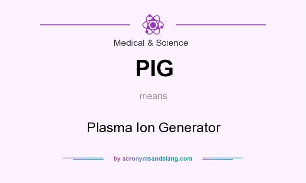 What does PIG mean? It stands for Plasma Ion Generator