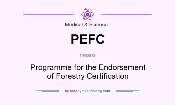 What does PEFC mean? It stands for Programme for the Endorsement of Forestry Certification