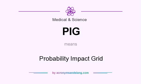 What does PIG mean? It stands for Probability Impact Grid