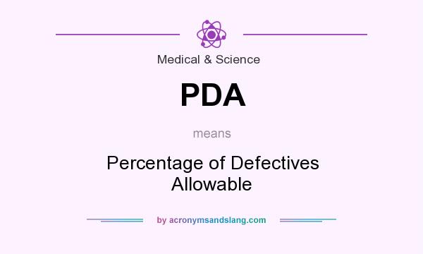 What does PDA mean? It stands for Percentage of Defectives Allowable