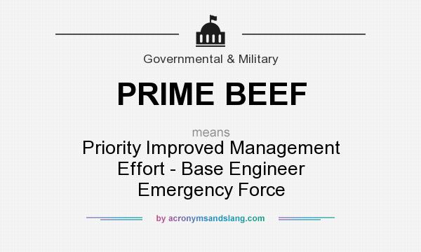 What does PRIME BEEF mean? It stands for Priority Improved Management Effort - Base Engineer Emergency Force
