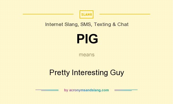 What does PIG mean? It stands for Pretty Interesting Guy