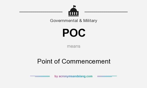 What does POC mean? It stands for Point of Commencement