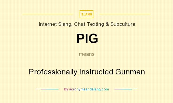 What does PIG mean? It stands for Professionally Instructed Gunman