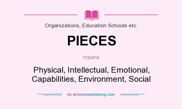 What does PIECES mean? It stands for Physical, Intellectual, Emotional, Capabilities, Environment, Social