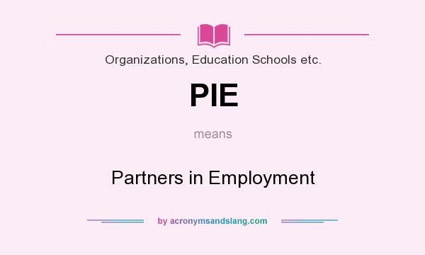 What does PIE mean? It stands for Partners in Employment