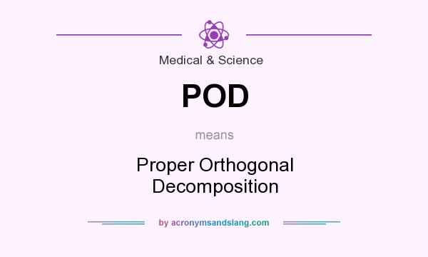 What does POD mean? It stands for Proper Orthogonal Decomposition