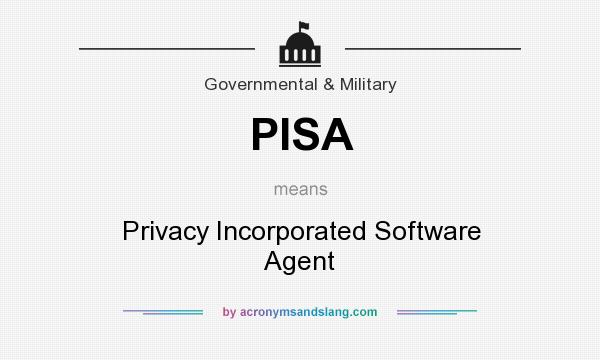 What does PISA mean? It stands for Privacy Incorporated Software Agent