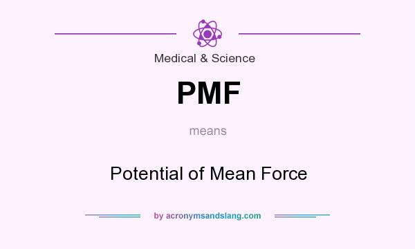What does PMF mean? It stands for Potential of Mean Force