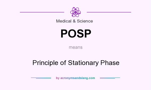 What does POSP mean? It stands for Principle of Stationary Phase