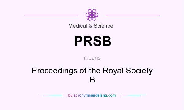 What does PRSB mean? It stands for Proceedings of the Royal Society B