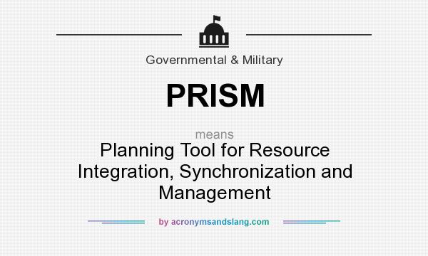 What does PRISM mean? It stands for Planning Tool for Resource Integration, Synchronization and Management