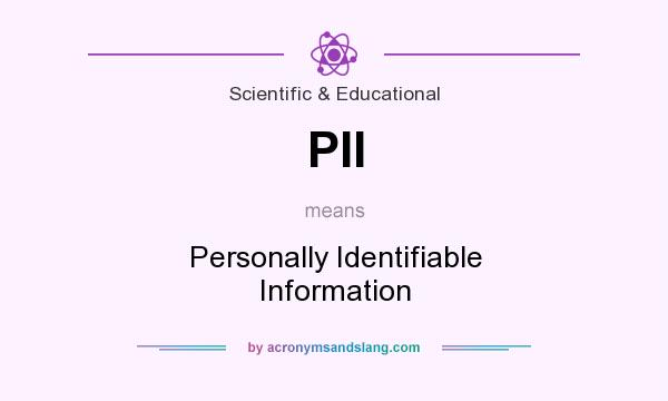 What does PII mean? It stands for Personally Identifiable Information