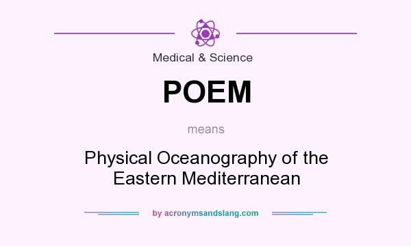 What does POEM mean? It stands for Physical Oceanography of the Eastern Mediterranean