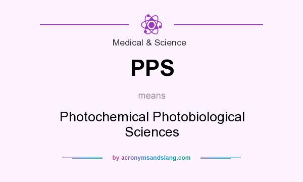 What does PPS mean? It stands for Photochemical Photobiological Sciences