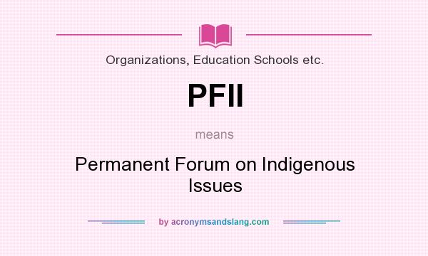What does PFII mean? It stands for Permanent Forum on Indigenous Issues