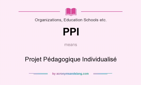 What does PPI mean? It stands for Projet Pédagogique Individualisé