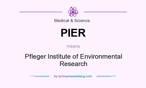 What does PIER mean? It stands for Pfleger Institute of Environmental Research