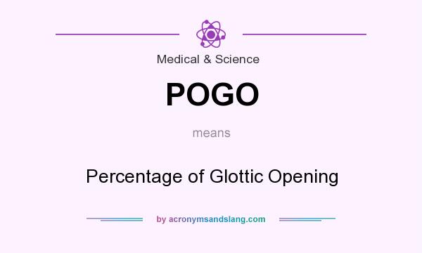 What does POGO mean? It stands for Percentage of Glottic Opening