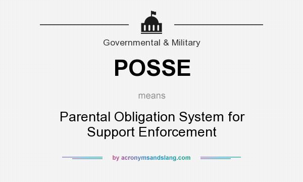 What does POSSE mean? It stands for Parental Obligation System for Support Enforcement
