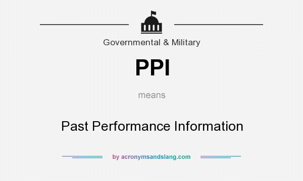 What does PPI mean? It stands for Past Performance Information