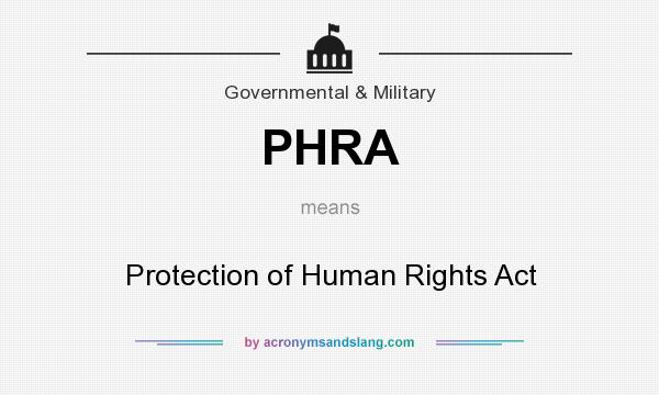 What does PHRA mean? It stands for Protection of Human Rights Act