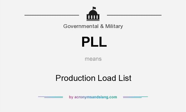 What does PLL mean? It stands for Production Load List
