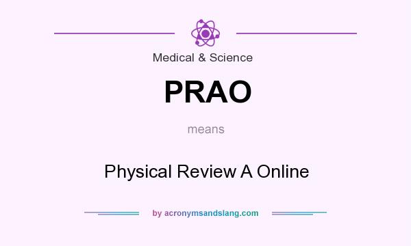 What does PRAO mean? It stands for Physical Review A Online