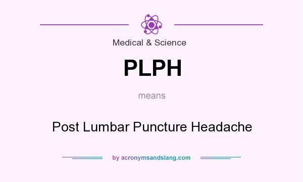 What does PLPH mean? It stands for Post Lumbar Puncture Headache