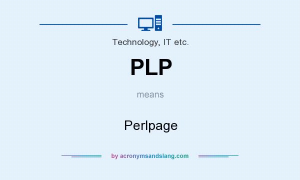 What does PLP mean? It stands for Perlpage