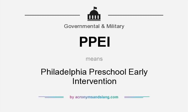 What does PPEI mean? It stands for Philadelphia Preschool Early Intervention