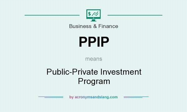 What does PPIP mean? It stands for Public-Private Investment Program