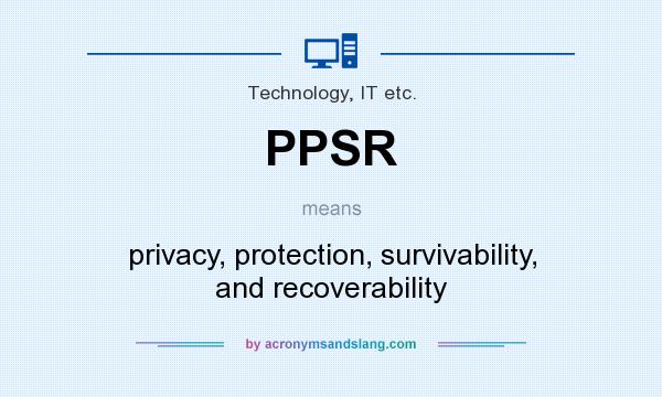 What does PPSR mean? It stands for privacy, protection, survivability, and recoverability
