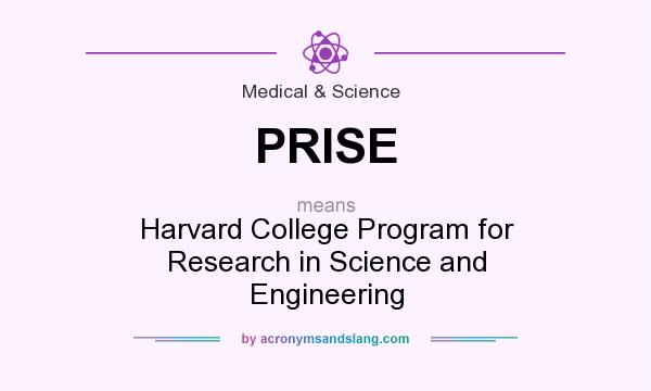 What does PRISE mean? It stands for Harvard College Program for Research in Science and Engineering