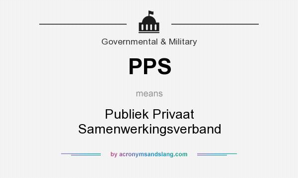 What does PPS mean? It stands for Publiek Privaat Samenwerkingsverband