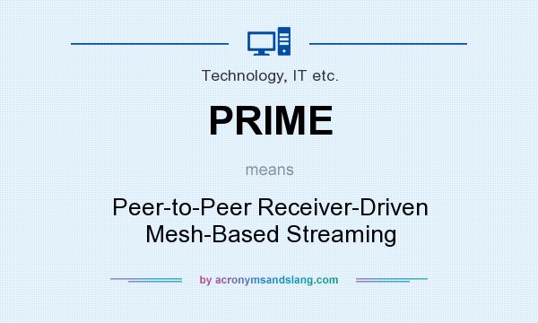 What does PRIME mean? It stands for Peer-to-Peer Receiver-Driven Mesh-Based Streaming