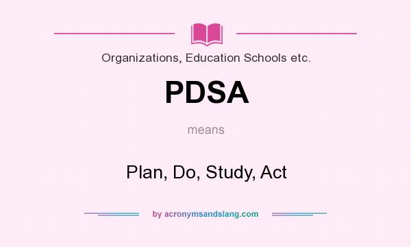 What does PDSA mean? It stands for Plan, Do, Study, Act