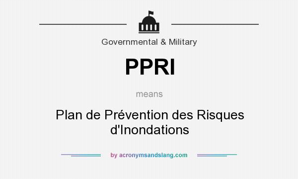 What does PPRI mean? It stands for Plan de Prévention des Risques d`Inondations