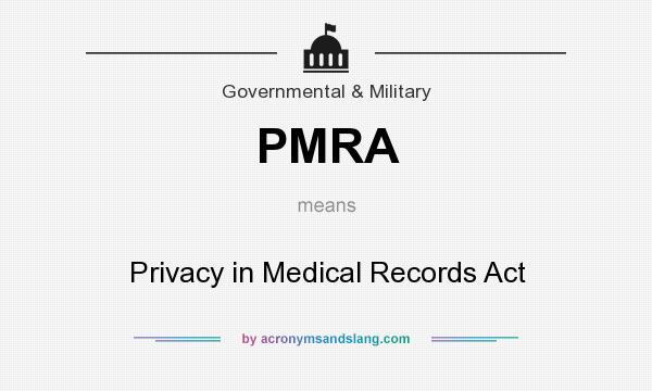 What does PMRA mean? It stands for Privacy in Medical Records Act
