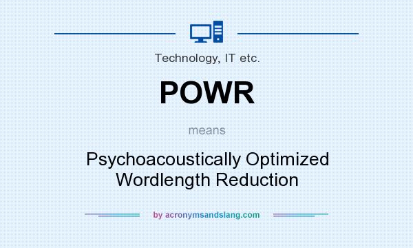 What does POWR mean? It stands for Psychoacoustically Optimized Wordlength Reduction