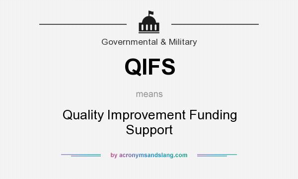 What does QIFS mean? It stands for Quality Improvement Funding Support