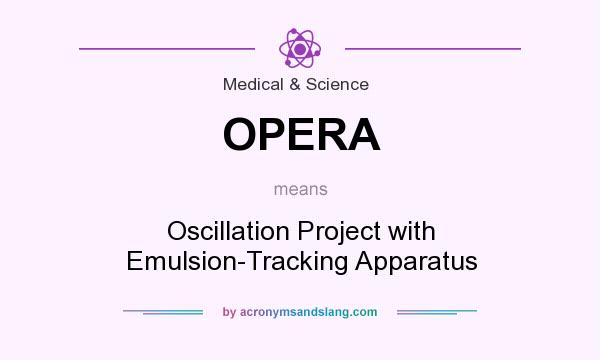 What does OPERA mean? It stands for Oscillation Project with Emulsion-Tracking Apparatus