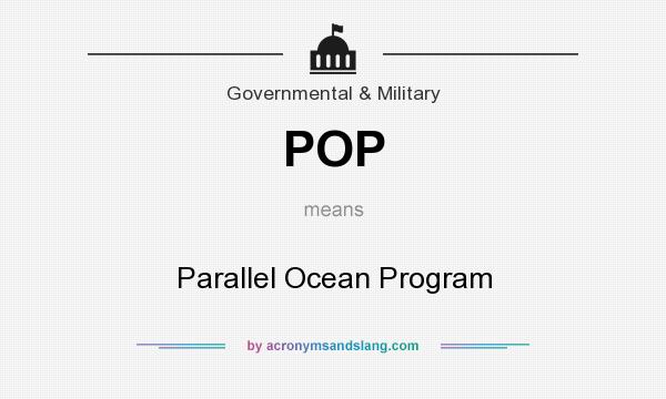 What does POP mean? It stands for Parallel Ocean Program