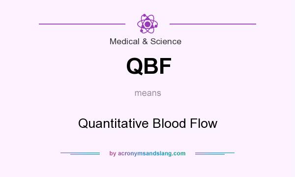 What does QBF mean? It stands for Quantitative Blood Flow