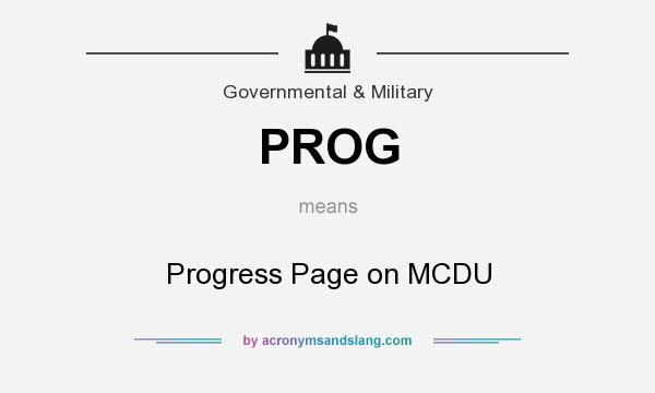 What does PROG mean? It stands for Progress Page on MCDU