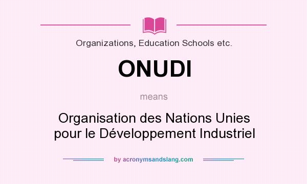What does ONUDI mean? It stands for Organisation des Nations Unies pour le Développement Industriel