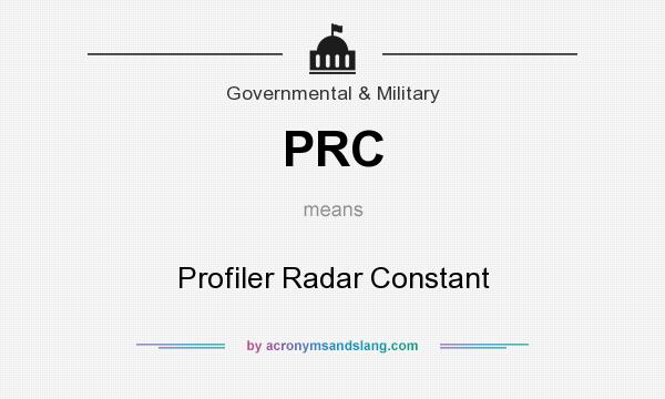 What does PRC mean? It stands for Profiler Radar Constant