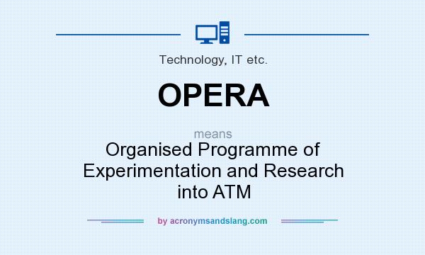 What does OPERA mean? It stands for Organised Programme of Experimentation and Research into ATM