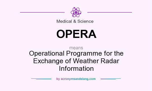 What does OPERA mean? It stands for Operational Programme for the Exchange of Weather Radar Information