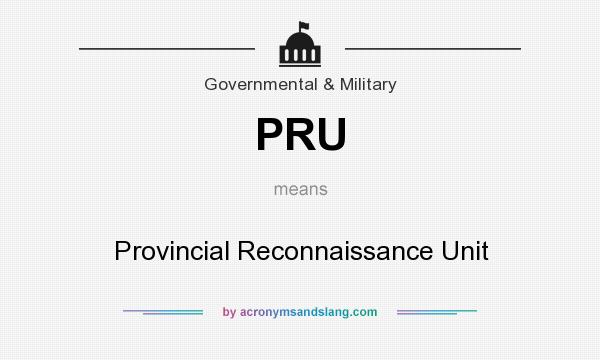 What does PRU mean? It stands for Provincial Reconnaissance Unit